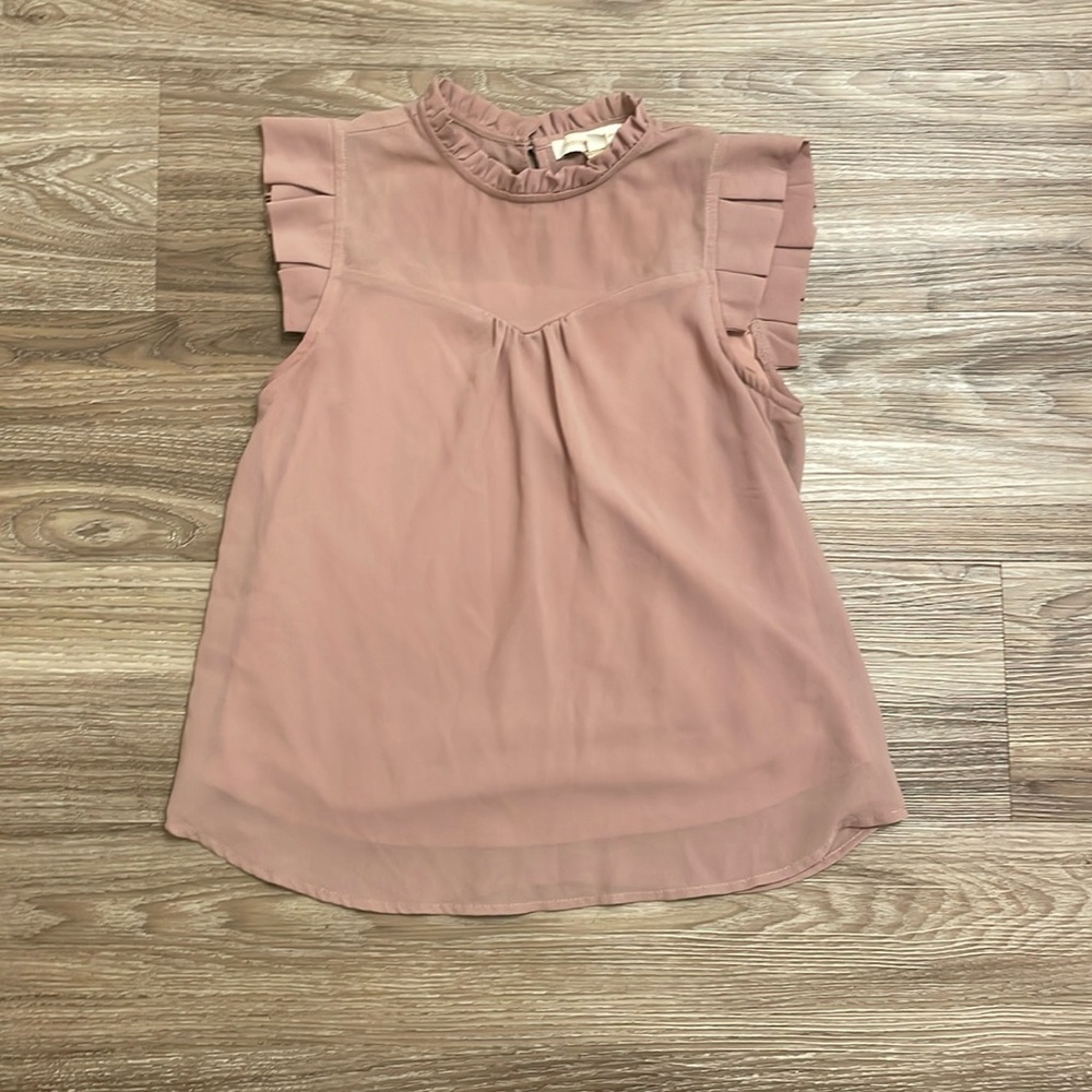 ruffle high collar blouse